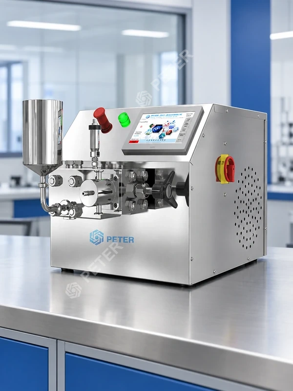 CAS PETER benchtop homogenizer in a dispersion development laboratory