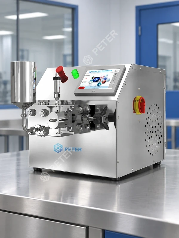 CAS PETER benchtop homogenizer in a controlled factory test room