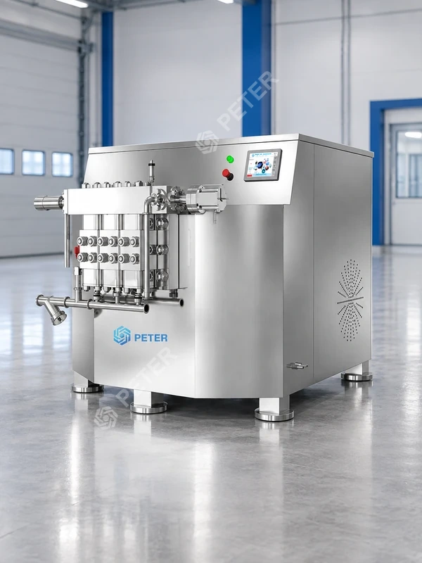 CAS PETER production homogenizer in a clean factory service bay