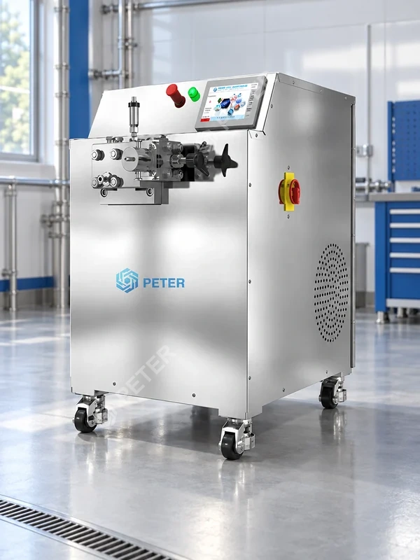 CAS PETER pilot homogenizer with clear maintenance access in a hygienic factory technical room