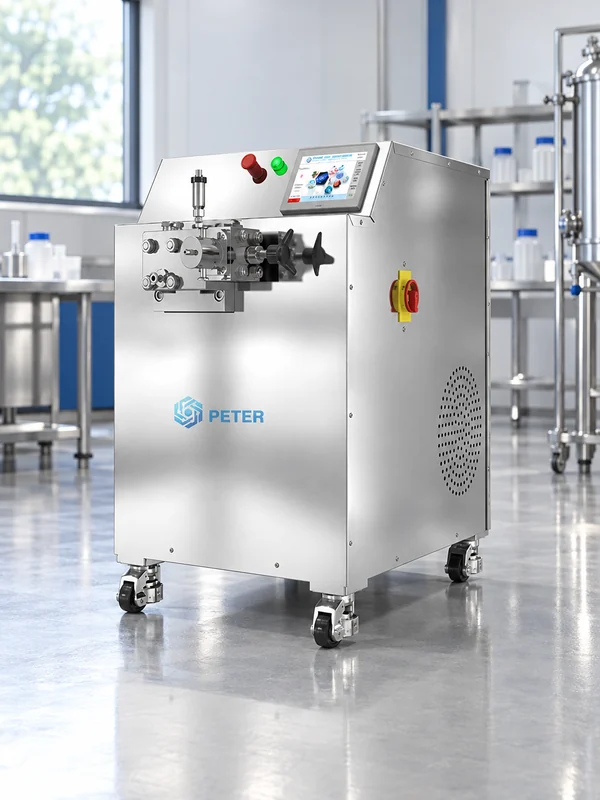 CAS PETER pilot high-pressure homogenizer in a hygienic scale-up room