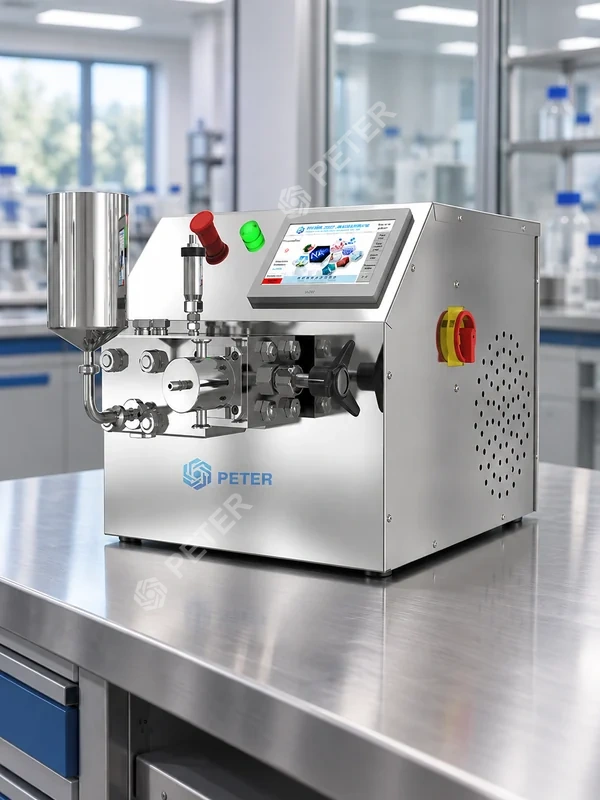 CAS PETER high-pressure homogenizer in a laboratory purchase qualification setting
