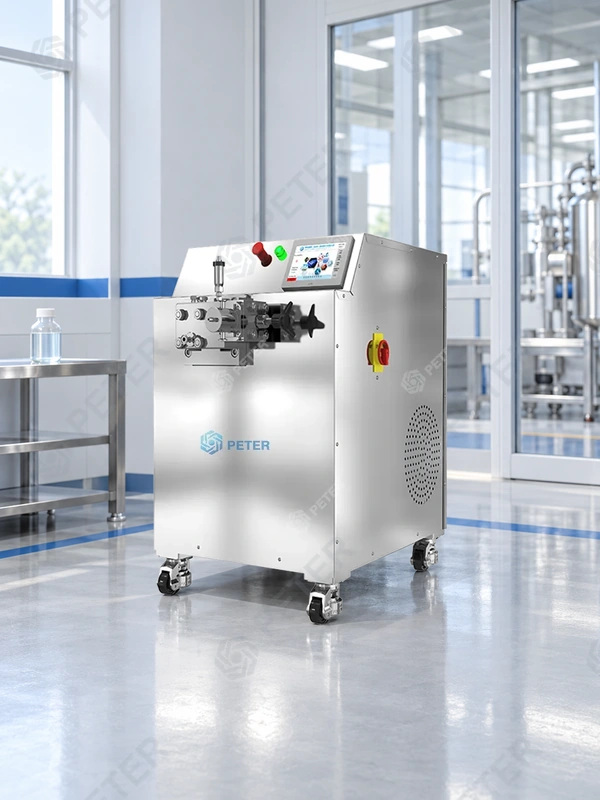 CAS PETER PT40 high-pressure homogenizer; illustrative inspection context for 2. Why does pressure fluctuate or fail to reach the setpoint?