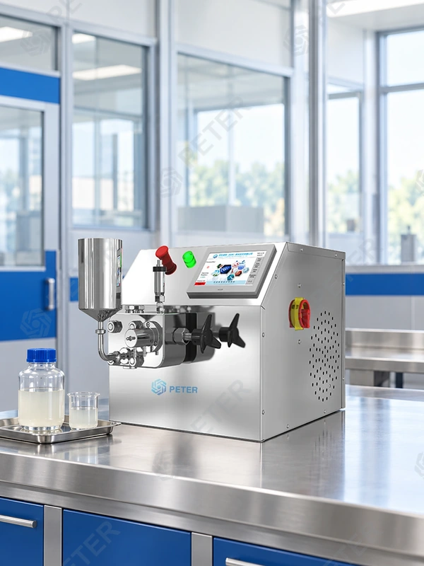 CAS PETER PT10 high-pressure homogenizer; illustrative trial context for 3. Why do temperature and flow move in the wrong direction?