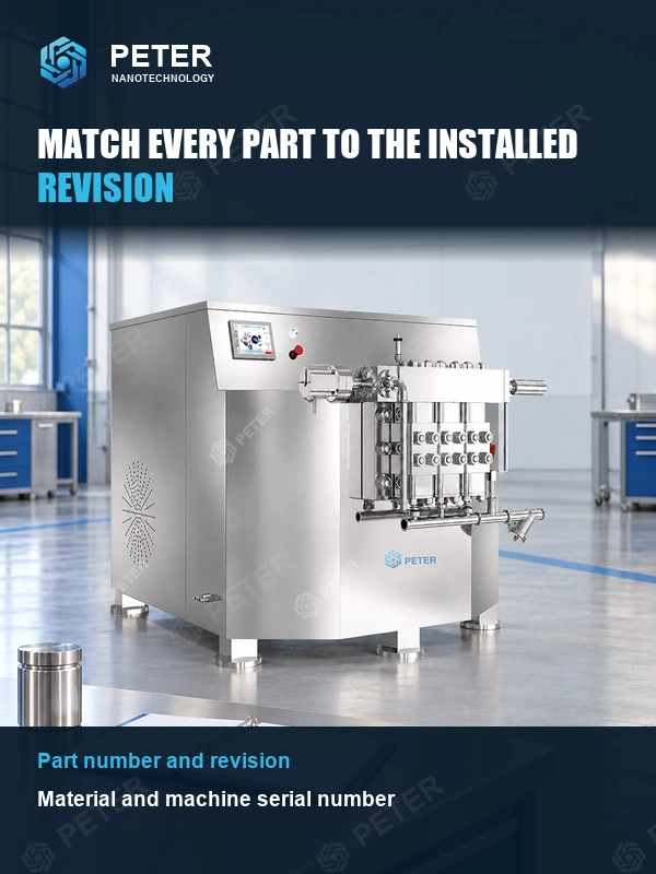 CAS PETER PT-1000 in an illustrative factory setting: Match every part to the installed revision.