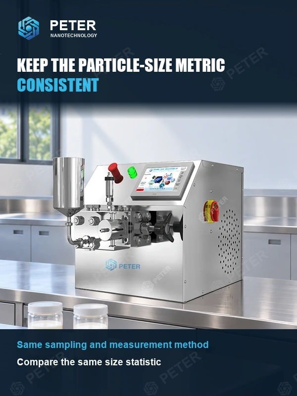 CAS PETER PT-20 in an illustrative factory setting: Keep the particle-size metric consistent.