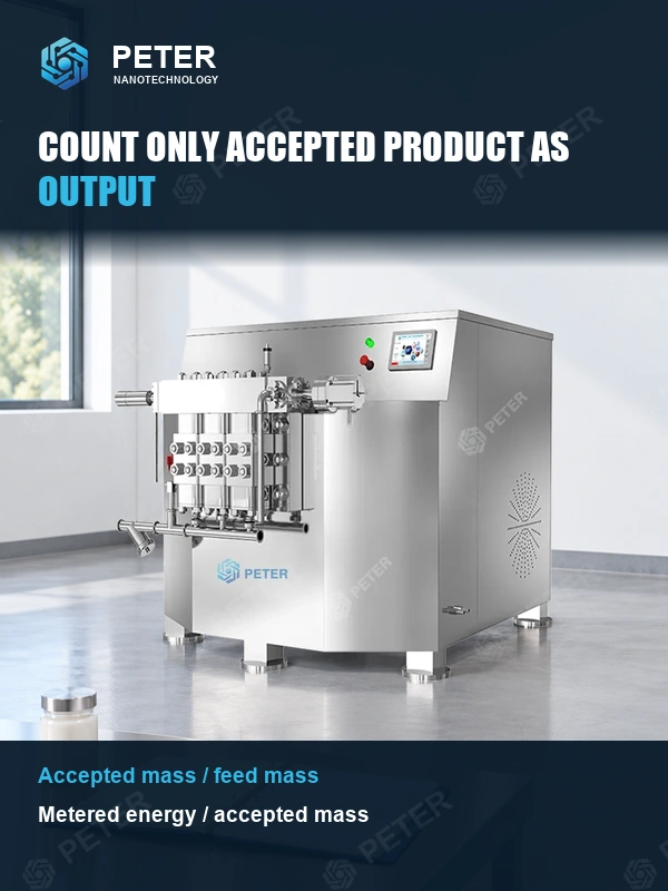 CAS PETER PT-500 in an illustrative factory setting: Count only accepted product as output.